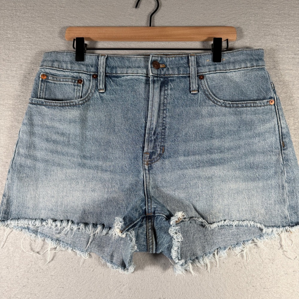 Madewell The Perfect Jean Short Light Wash Raw Hem MC647 Womens Size 32 Blue